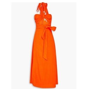 NWT MARA HOFFMAN Paula wrap tie poppy color Halter Maxi Sundress size 00/0